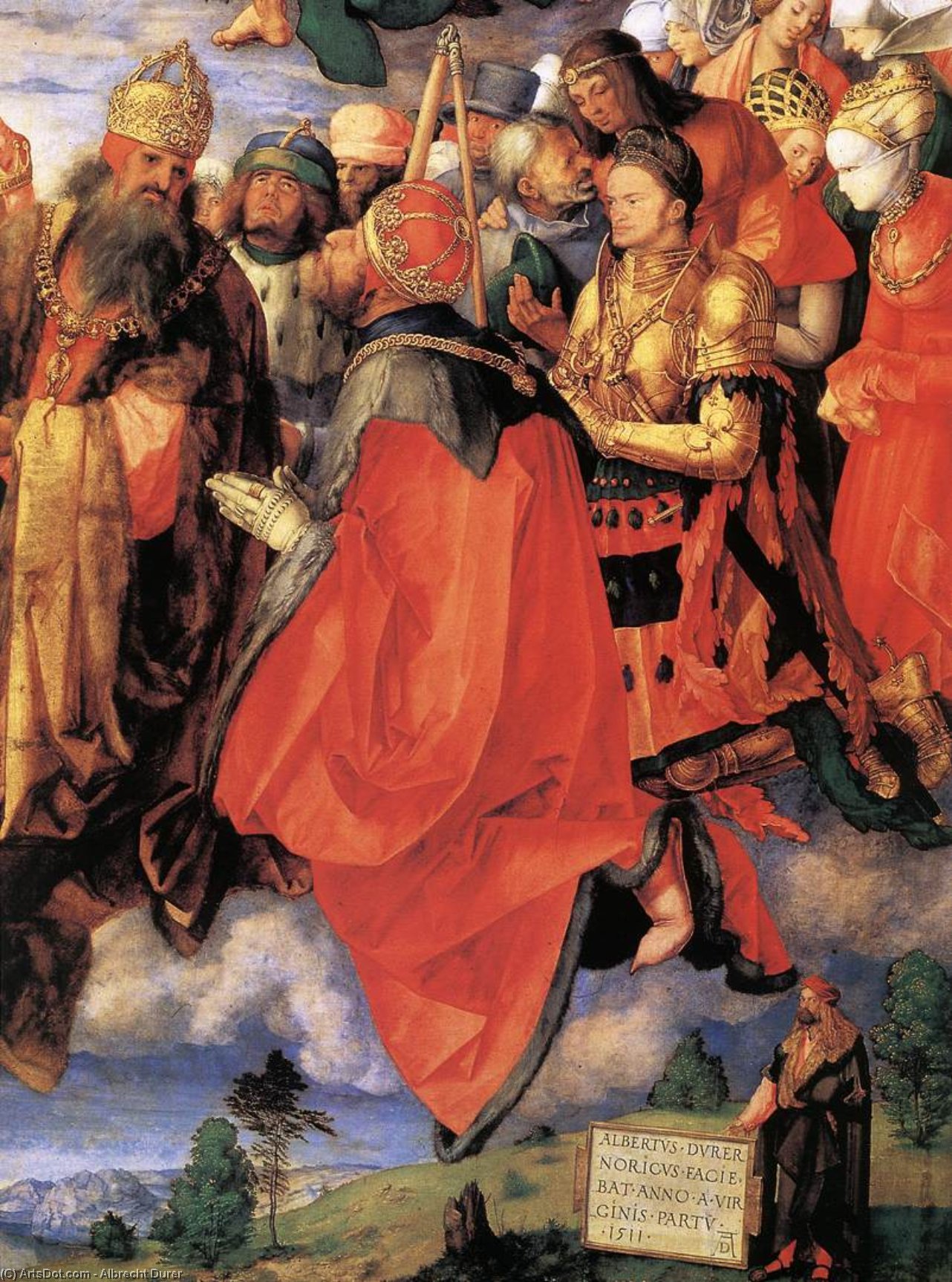 Wikioo.org - Bách khoa toàn thư về mỹ thuật - Vẽ tranh, Tác phẩm nghệ thuật Albrecht Durer - The Adoration of the Trinity (detail)