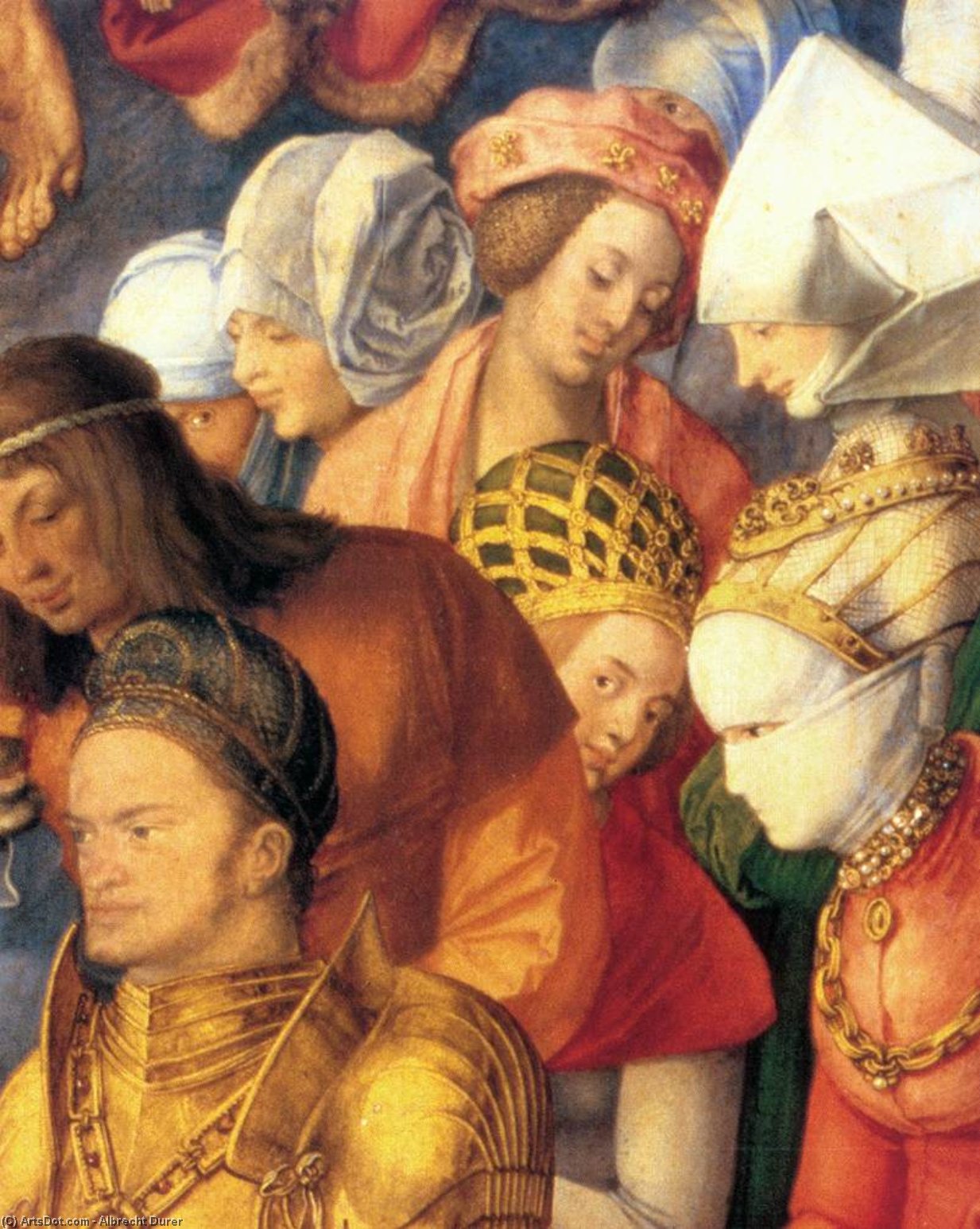 Wikioo.org - Bách khoa toàn thư về mỹ thuật - Vẽ tranh, Tác phẩm nghệ thuật Albrecht Durer - The Adoration of the Trinity (detail)