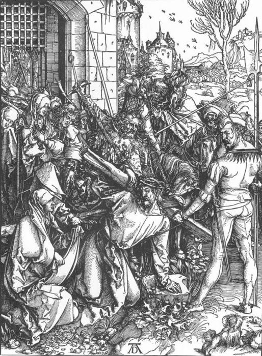 Wikioo.org - The Encyclopedia of Fine Arts - Painting, Artwork by Albrecht Durer - The Large Passion: 5. Christ Bearing the Cross