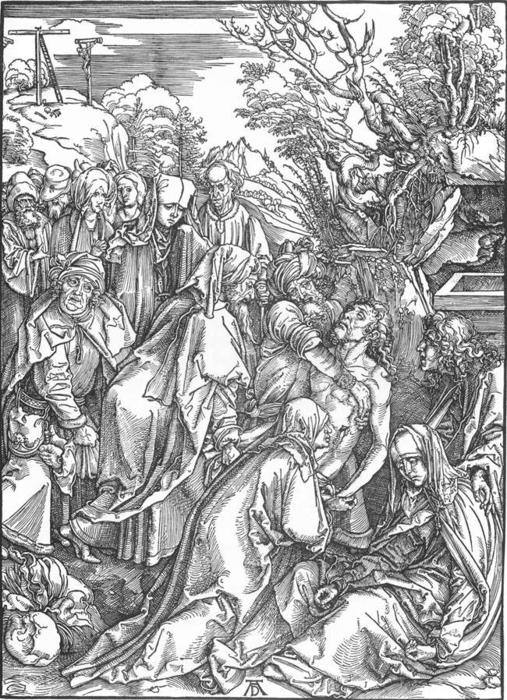 WikiOO.org - Енциклопедия за изящни изкуства - Живопис, Произведения на изкуството Albrecht Durer - The Large Passion: 8. The Entombment