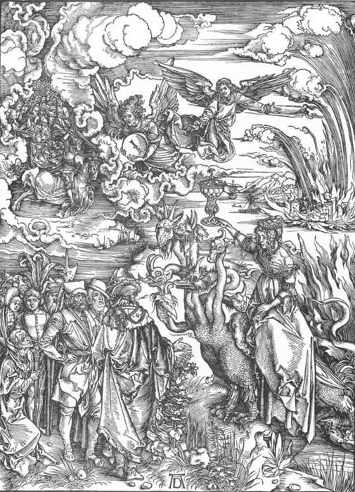 WikiOO.org - Encyclopedia of Fine Arts - Lukisan, Artwork Albrecht Durer - The Revelation of St John: 14. The Whore of Baylon