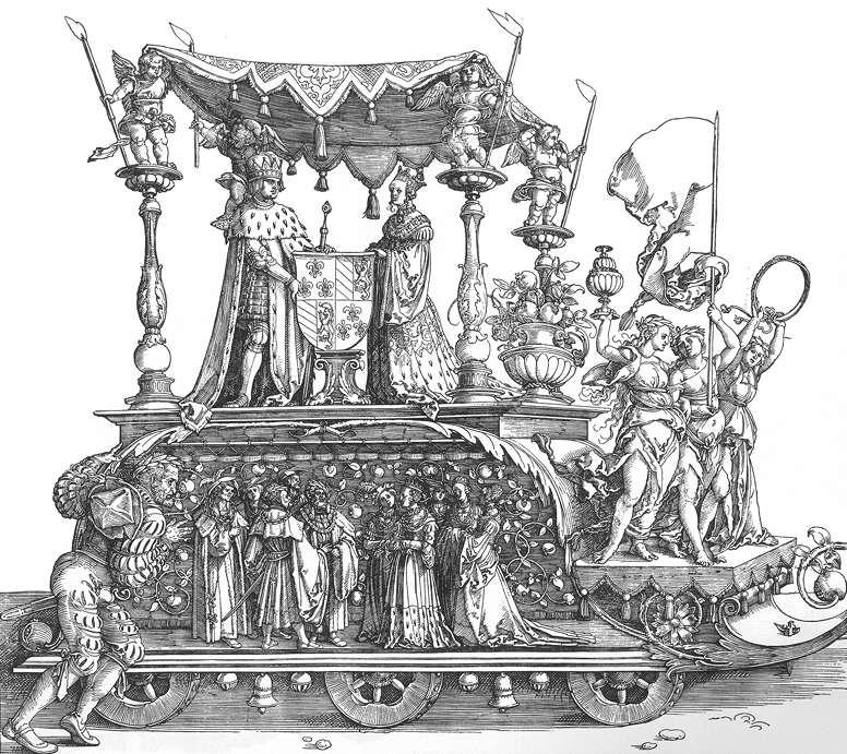 WikiOO.org - Encyclopedia of Fine Arts - Maalaus, taideteos Albrecht Durer - The Small Triumphal Car or the Burgundian Marriage
