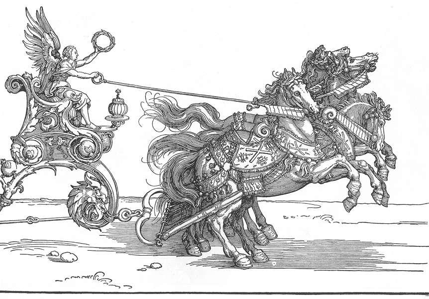 WikiOO.org - Encyclopedia of Fine Arts - Lukisan, Artwork Albrecht Durer - The Small Triumphal Car or the Burgundian Marriage