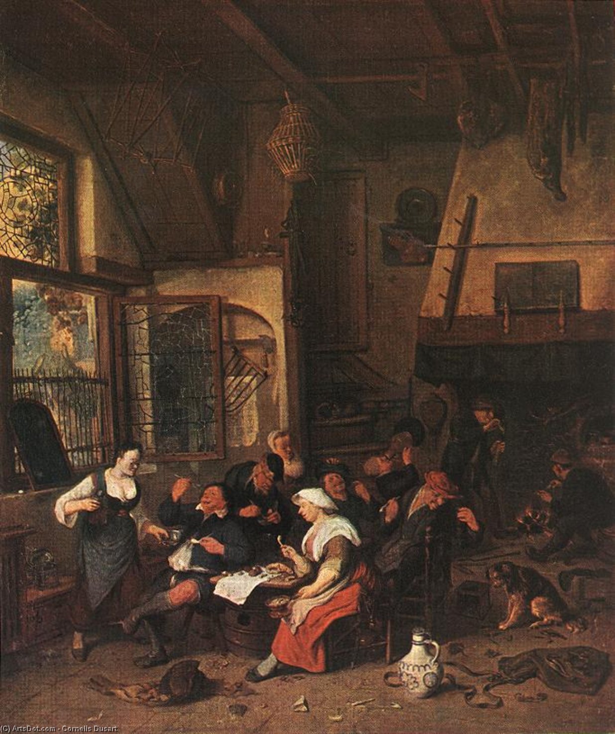 WikiOO.org - Enciklopedija dailės - Tapyba, meno kuriniai Cornelis Dusart - Tavern Scene