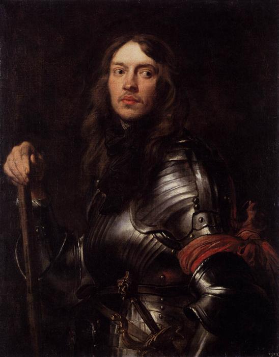 Wikioo.org – L'Encyclopédie des Beaux Arts - Peinture, Oeuvre de Anthony Van Dyck - Portrait d un homme en armure avec Red Scarf