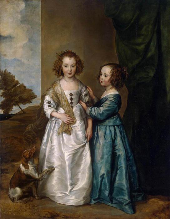 WikiOO.org - Encyclopedia of Fine Arts - Maalaus, taideteos Anthony Van Dyck - Portrait of Philadelphia and Elisabeth Wharton