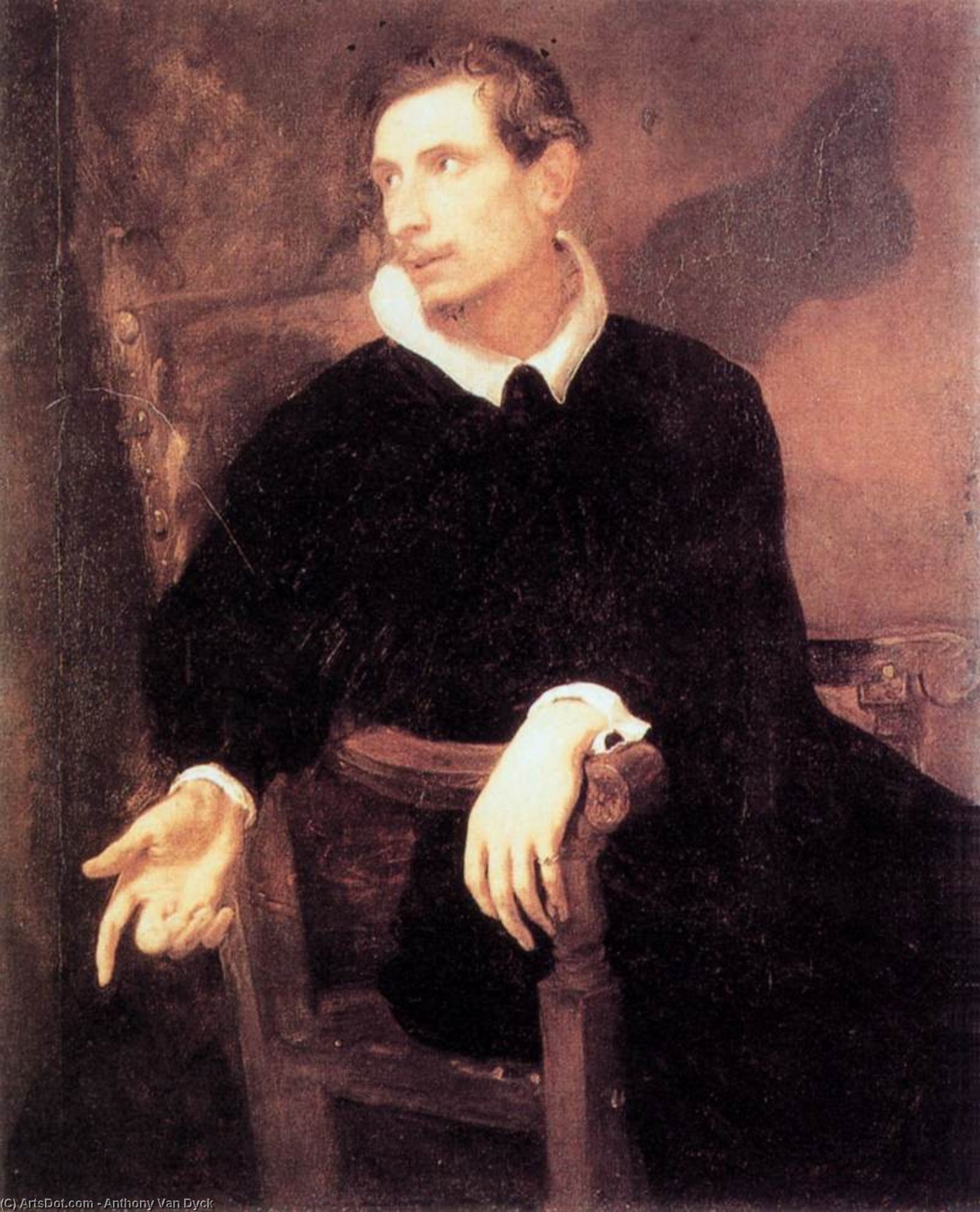 Wikioo.org - The Encyclopedia of Fine Arts - Painting, Artwork by Anthony Van Dyck - Portrait of Virginio Cesarini