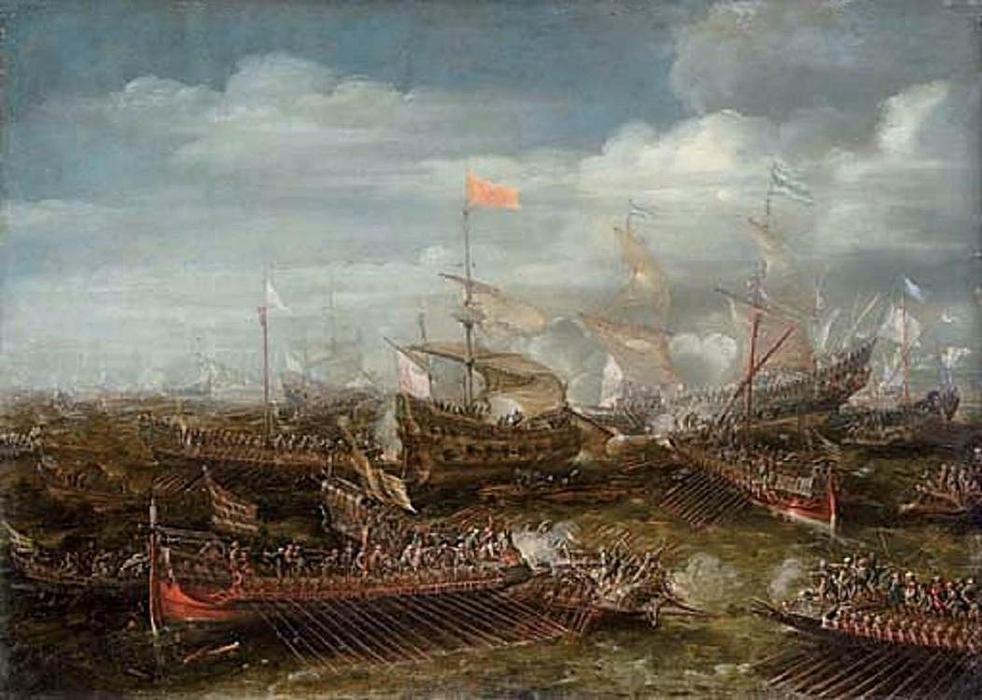 Wikioo.org - The Encyclopedia of Fine Arts - Painting, Artwork by Andries Van Eertvelt - Battle of Lepanto
