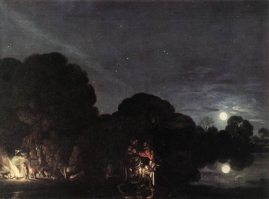 Wikioo.org - The Encyclopedia of Fine Arts - Painting, Artwork by Adam Elsheimer - Flight into Egypt