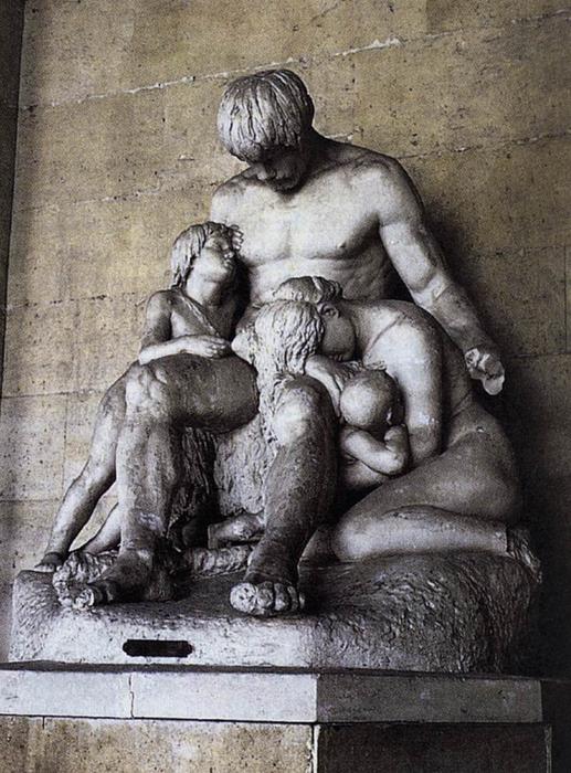 Wikioo.org – L'Encyclopédie des Beaux Arts - Peinture, Oeuvre de Antoine Etex - Cain et ses enfants maudit de Dieu