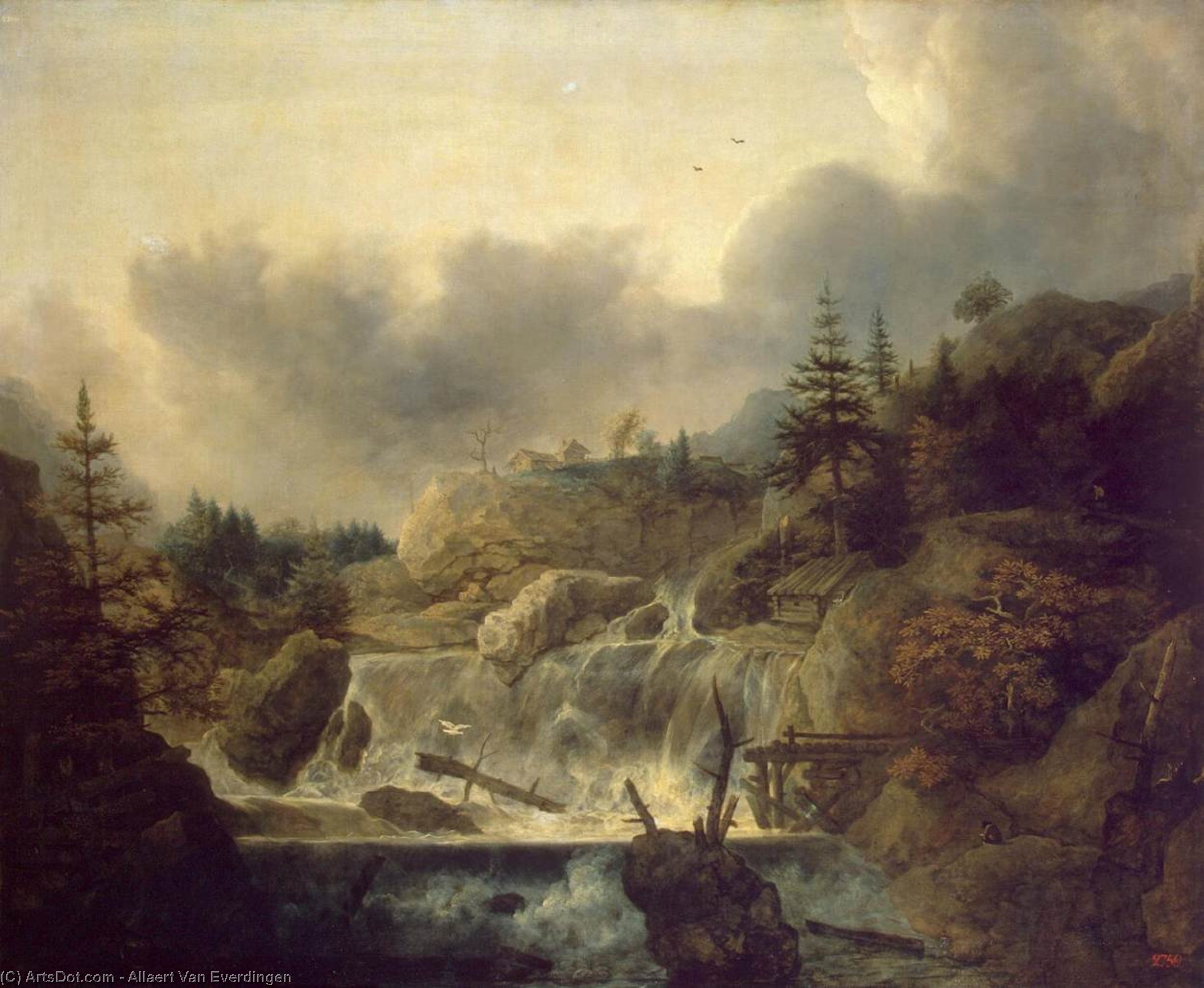 Wikioo.org - The Encyclopedia of Fine Arts - Painting, Artwork by Allart Van Everdingen - Scandinavian Landscape