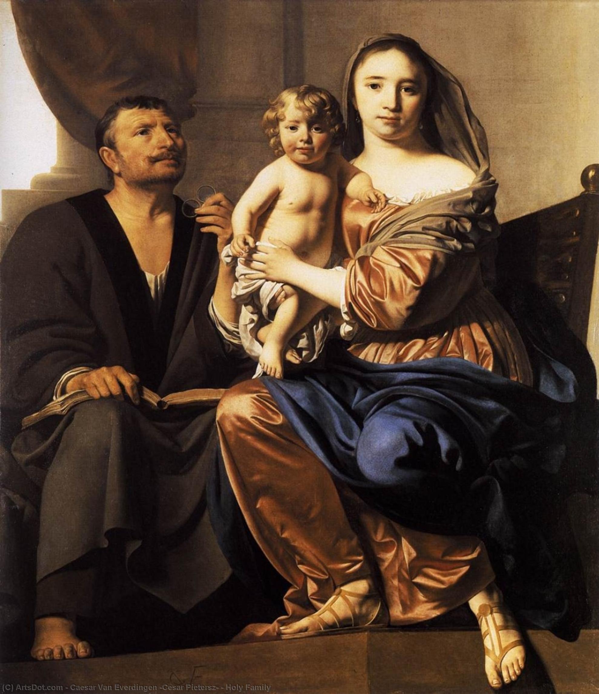 Wikioo.org - The Encyclopedia of Fine Arts - Painting, Artwork by Caesar Van Everdingen (Cesar Pietersz) - Holy Family