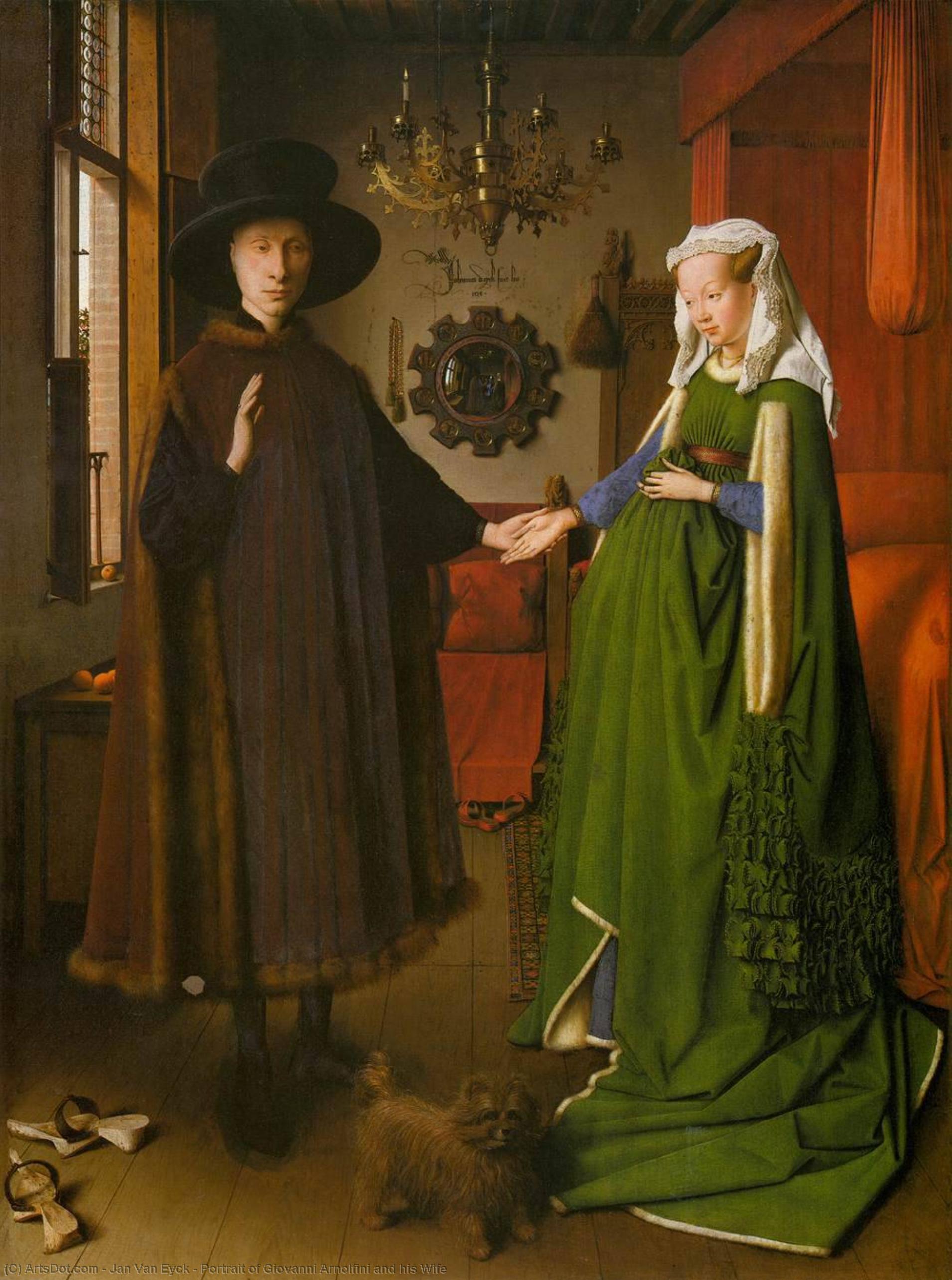 WikiOO.org - Encyclopedia of Fine Arts - Festés, Grafika Jan Van Eyck - Portrait of Giovanni Arnolfini and his Wife
