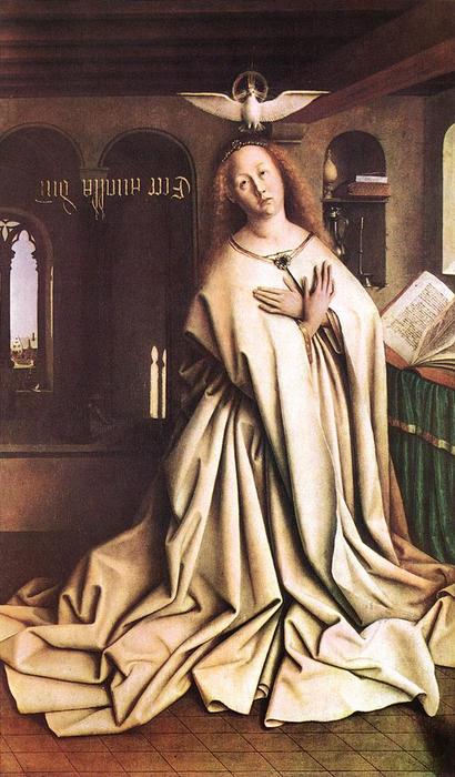 Wikioo.org - The Encyclopedia of Fine Arts - Painting, Artwork by Jan Van Eyck - The Ghent Altarpiece: Mary of the Annunciation
