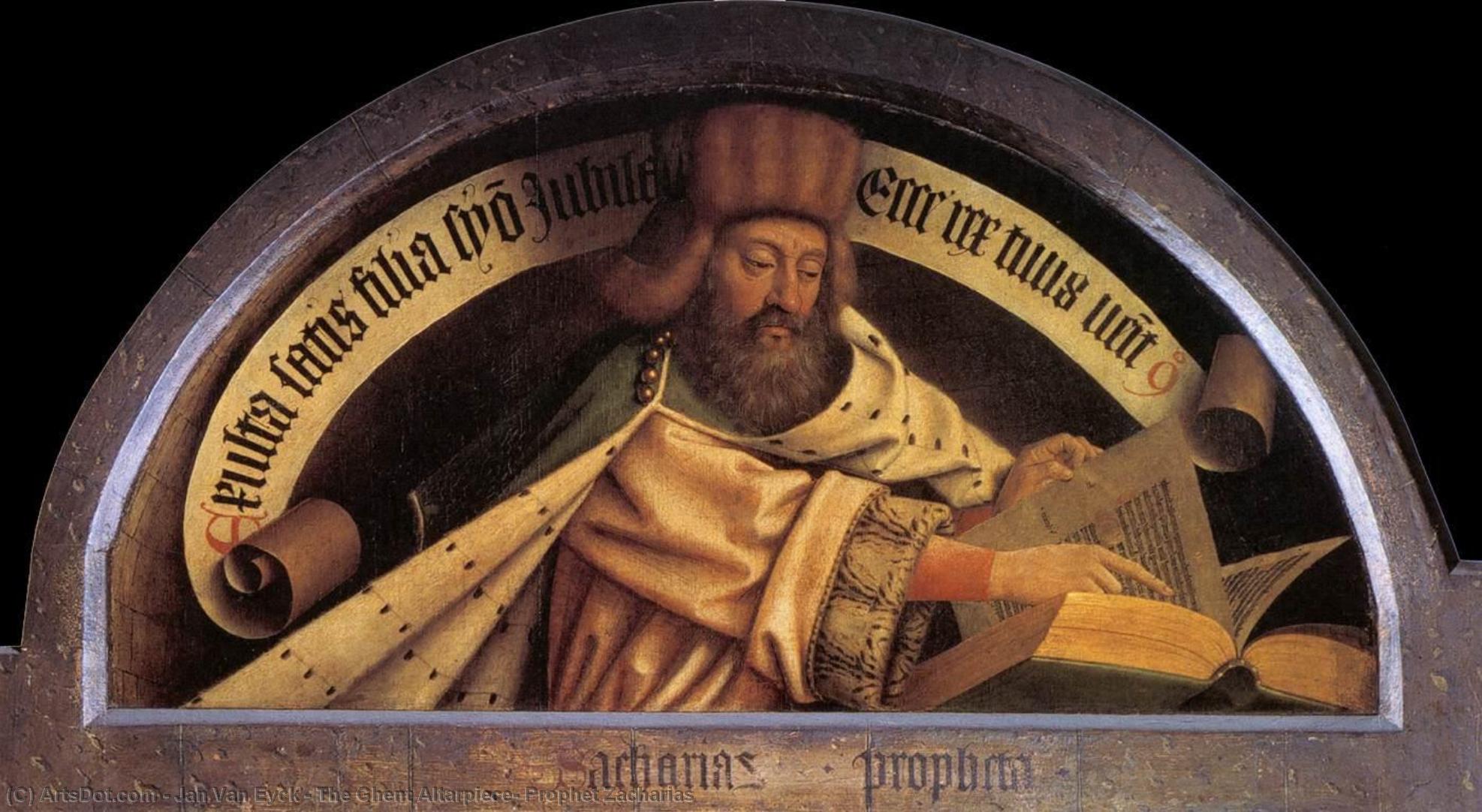 Wikioo.org - The Encyclopedia of Fine Arts - Painting, Artwork by Jan Van Eyck - The Ghent Altarpiece: Prophet Zacharias