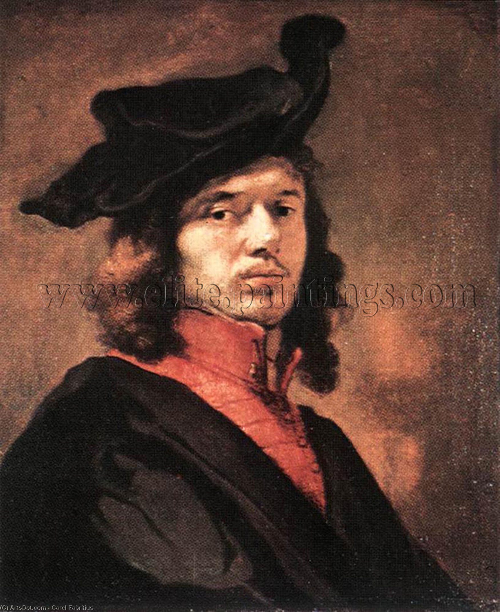 Wikioo.org - สารานุกรมวิจิตรศิลป์ - จิตรกรรม Carel Fabritius - Self-Portrait