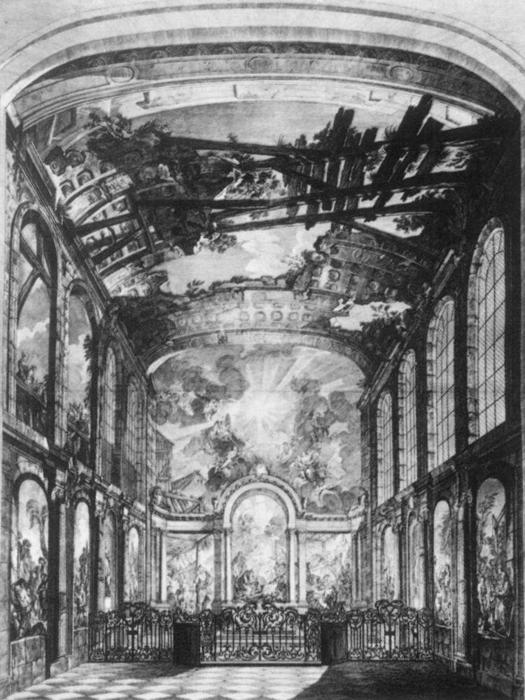 Wikioo.org - The Encyclopedia of Fine Arts - Painting, Artwork by Etienne Fessard - View of the Foundlings' Chapel in Paris