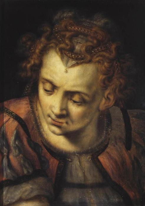 Wikioo.org – L'Enciclopedia delle Belle Arti - Pittura, Opere di Frans Floris - testa di un donna