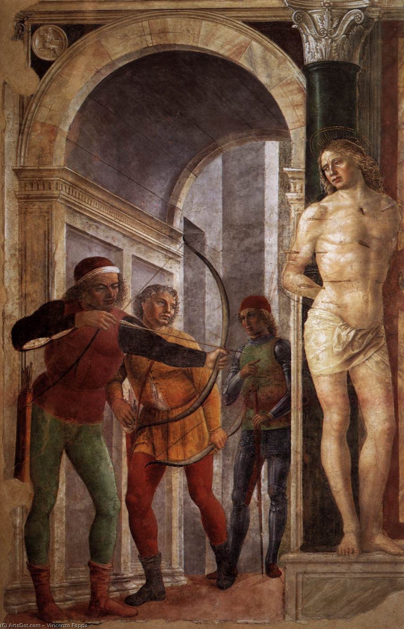 Wikioo.org - The Encyclopedia of Fine Arts - Painting, Artwork by Vincenzo Foppa - St Sebastian