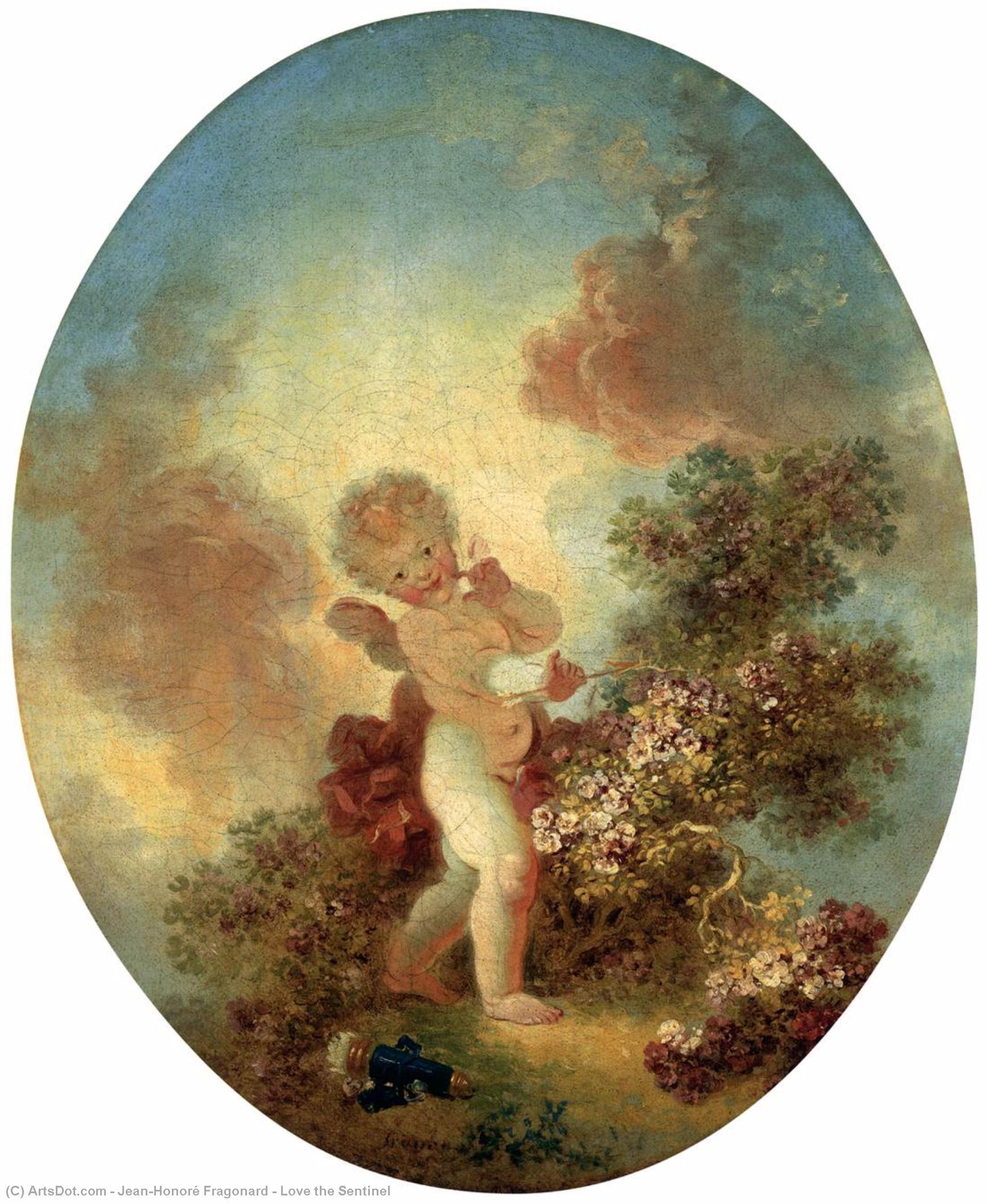 Wikioo.org - The Encyclopedia of Fine Arts - Painting, Artwork by Jean-Honoré Fragonard - Love the Sentinel