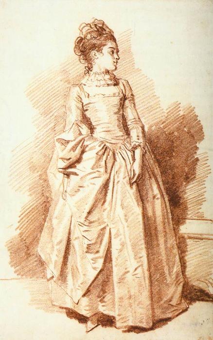WikiOO.org - Enciklopedija likovnih umjetnosti - Slikarstvo, umjetnička djela Jean-Honoré Fragonard - Young Woman Standing