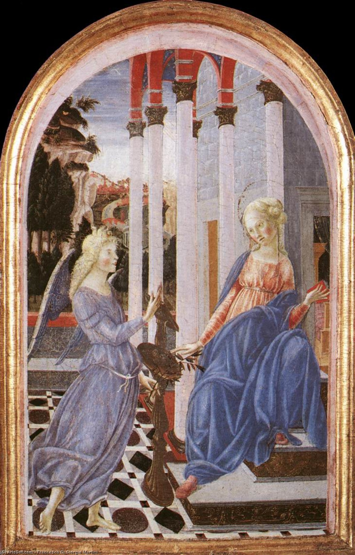 Wikioo.org - The Encyclopedia of Fine Arts - Painting, Artwork by Francesco Di Giorgio Martini - Annunciation