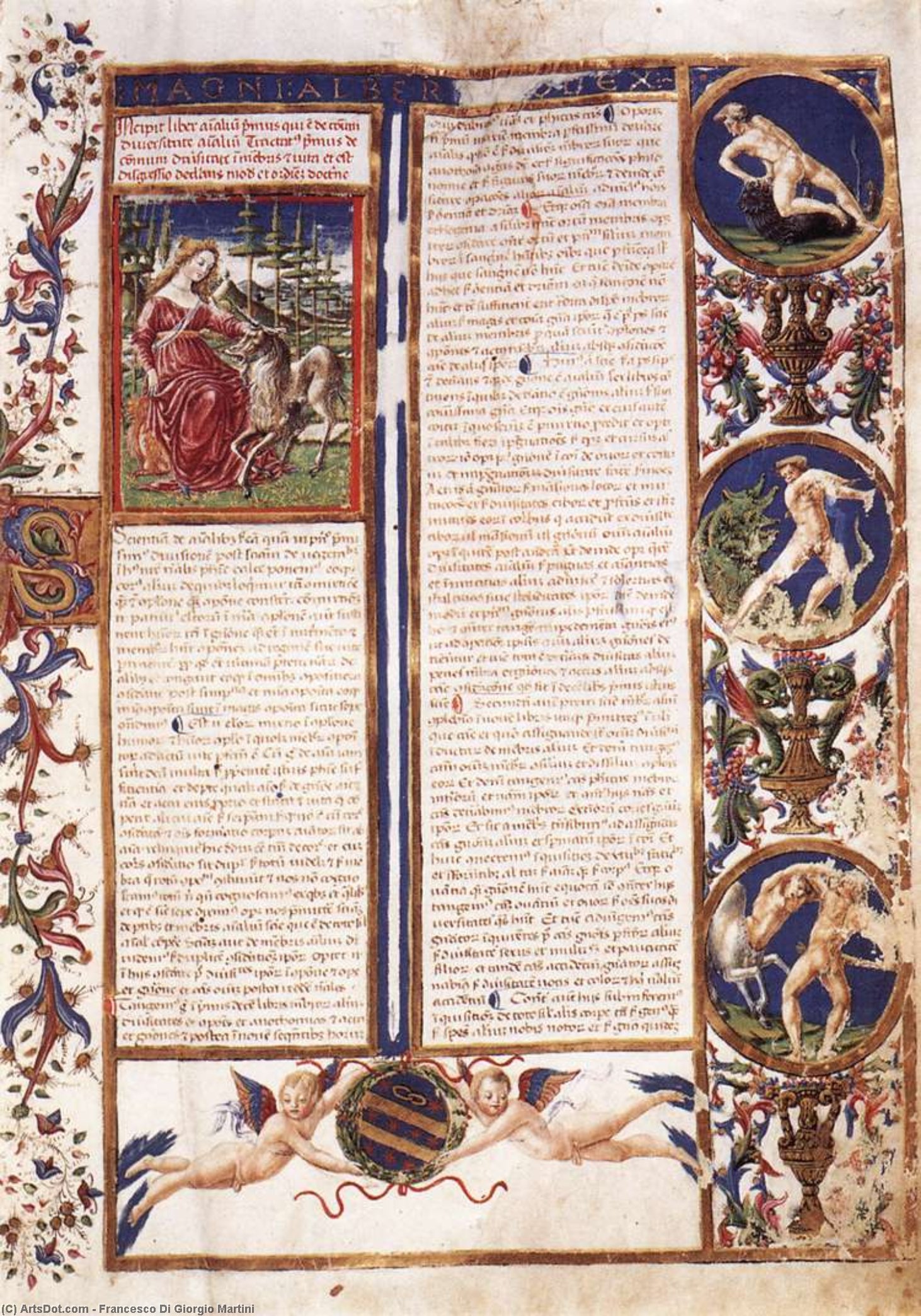 WikiOO.org - Encyclopedia of Fine Arts - Schilderen, Artwork Francesco Di Giorgio Martini - First page of the Codex De Animalibus