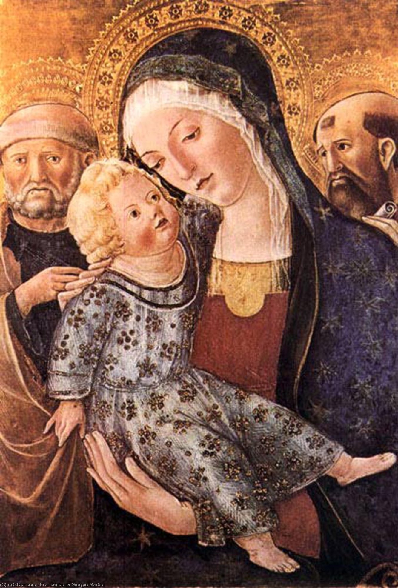 WikiOO.org - Енциклопедия за изящни изкуства - Живопис, Произведения на изкуството Francesco Di Giorgio Martini - Madonna with Child and Two Saints