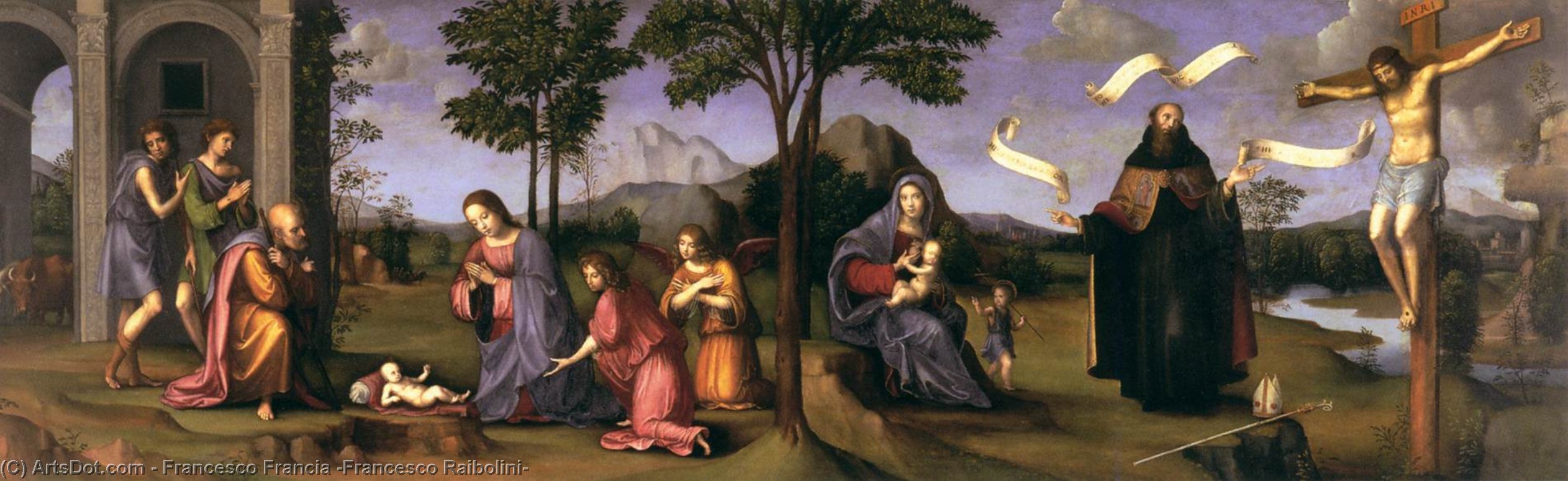 Wikioo.org - The Encyclopedia of Fine Arts - Painting, Artwork by Francesco Francia (Francesco Raibolini) - Adoration of the Child