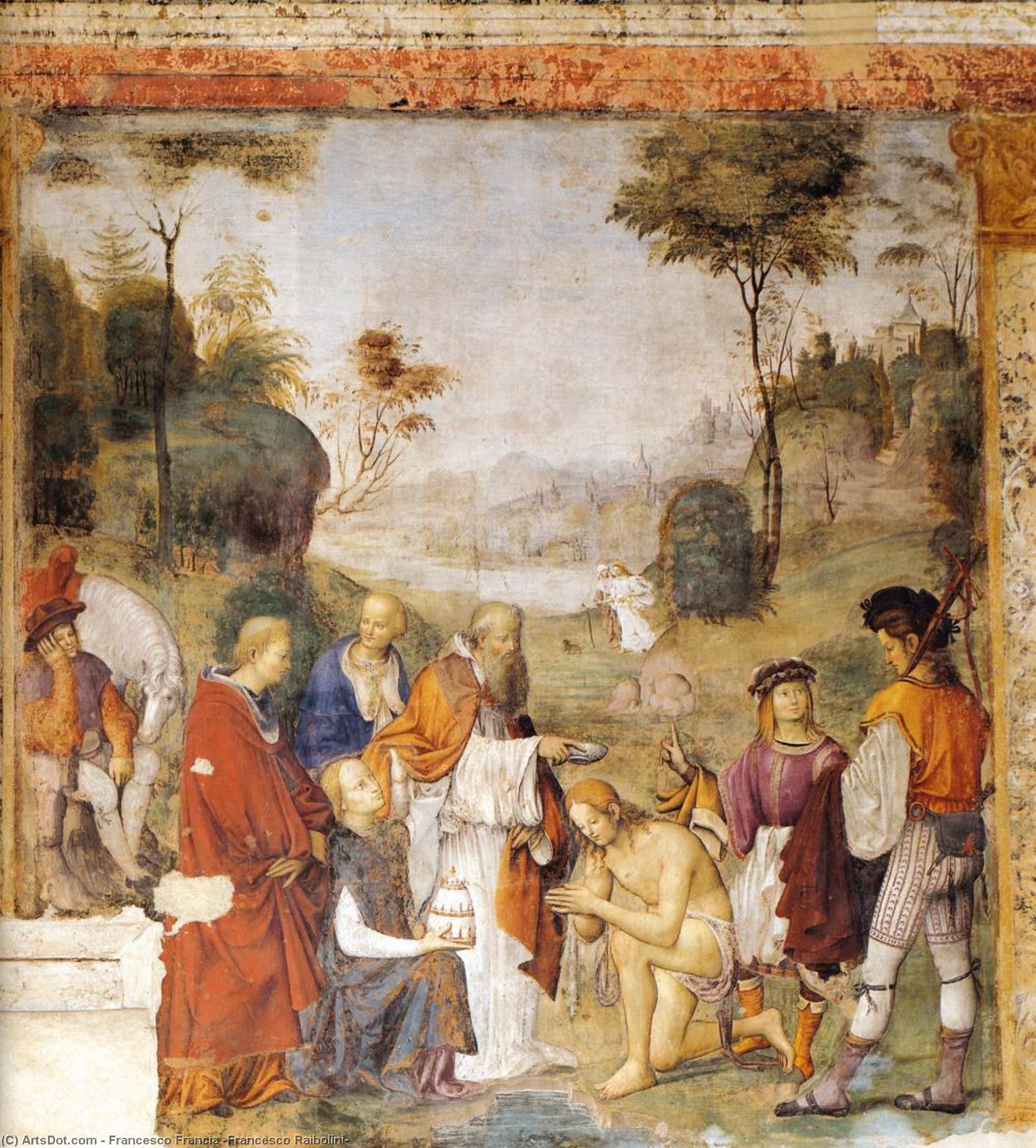 Wikioo.org - The Encyclopedia of Fine Arts - Painting, Artwork by Francesco Francia (Francesco Raibolini) - Legend of Sts Cecilia and Valerian, Scene 3