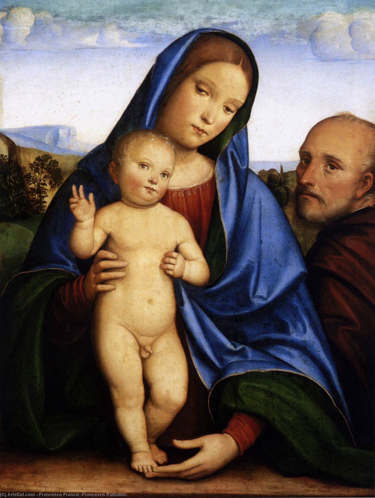 WikiOO.org - دایره المعارف هنرهای زیبا - نقاشی، آثار هنری Francesco Francia (Francesco Raibolini) - The Holy Family