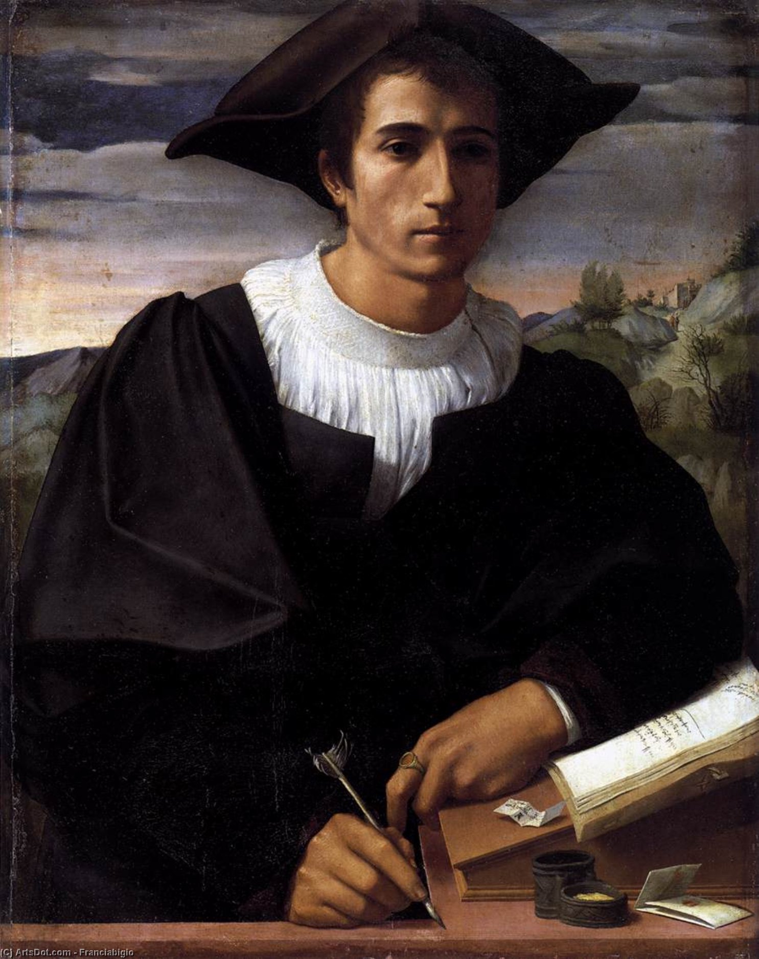Wikioo.org - The Encyclopedia of Fine Arts - Painting, Artwork by Franciabigio - Portrait of a Man