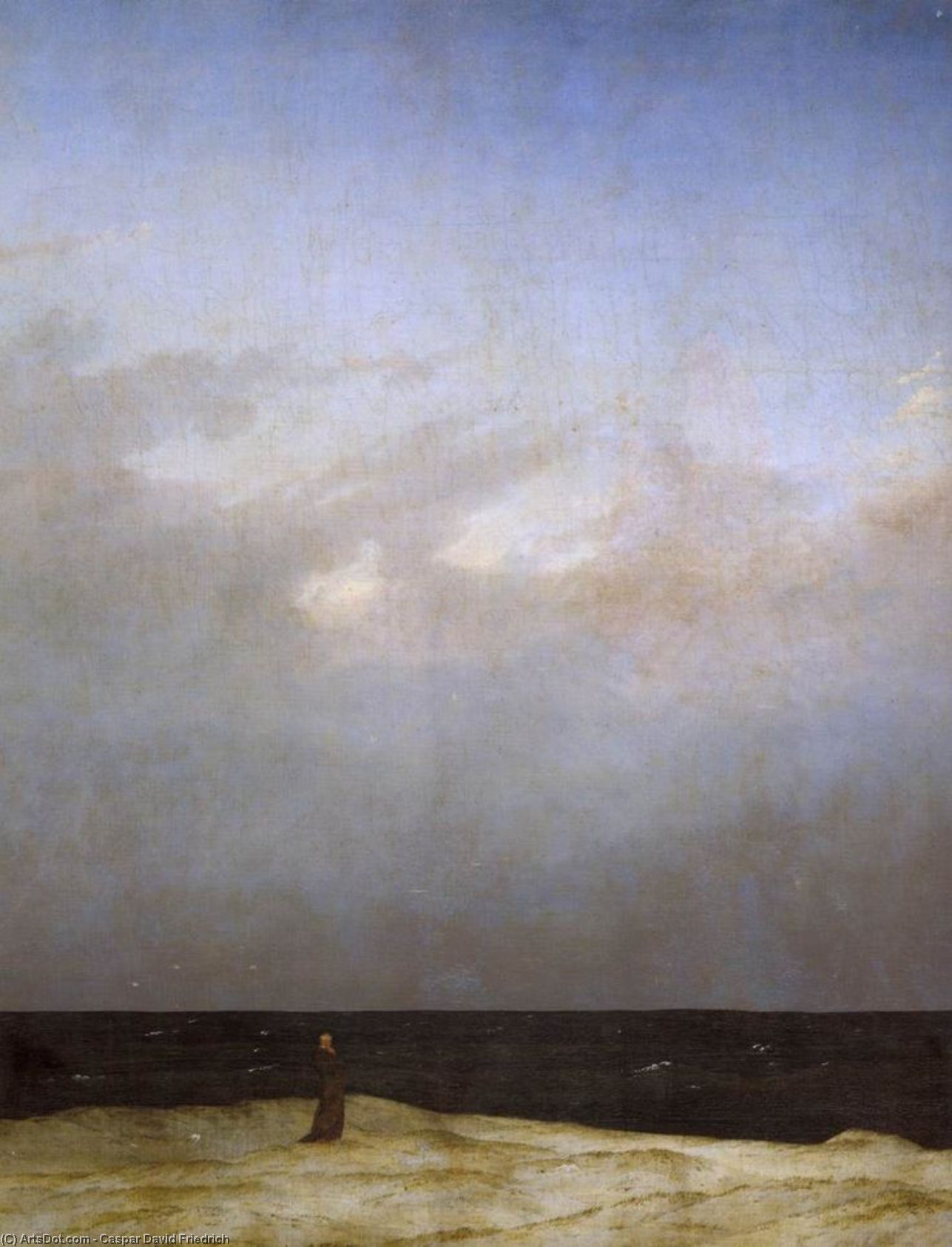 WikiOO.org - دایره المعارف هنرهای زیبا - نقاشی، آثار هنری Caspar David Friedrich - Monk by the Sea (detail)