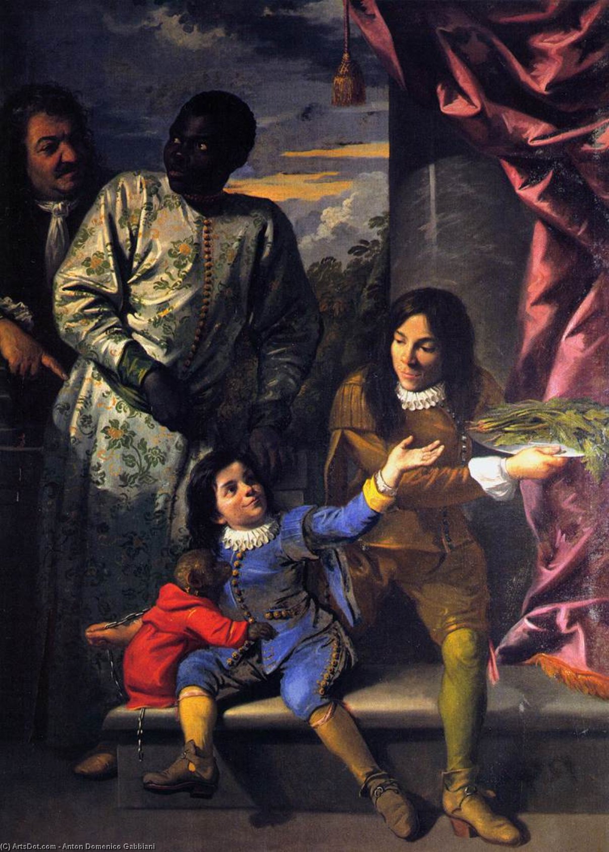 WikiOO.org - Enciklopedija dailės - Tapyba, meno kuriniai Anton Domenico Gabbiani - Portrait of Four Servants of the Medici Court