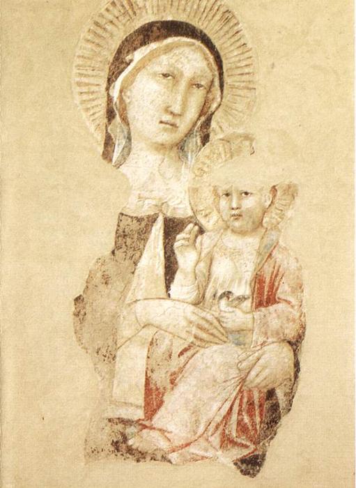 Wikioo.org - The Encyclopedia of Fine Arts - Painting, Artwork by Agnolo Gaddi - Madonna with Child (fragment)
