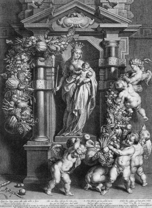 Wikioo.org – L'Enciclopedia delle Belle Arti - Pittura, Opere di Cornelis Galle - maria regina famigerato il cielo