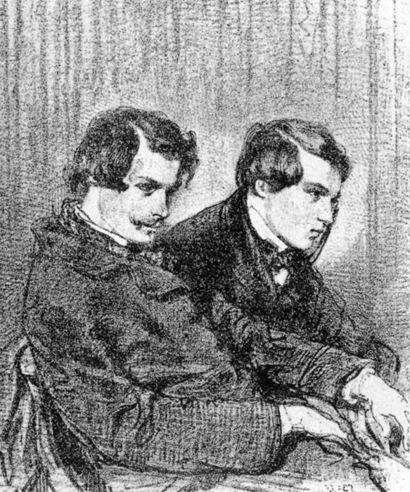 Wikioo.org - Bách khoa toàn thư về mỹ thuật - Vẽ tranh, Tác phẩm nghệ thuật Paul Gavarni - Portrait of Edmond and Jules de Goncourt