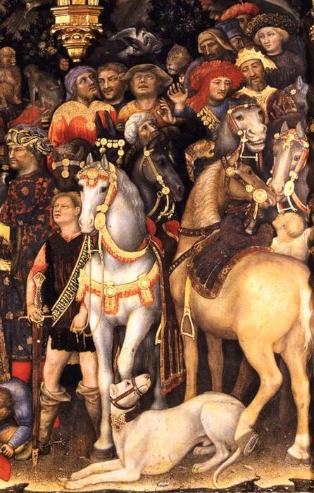 Wikioo.org - The Encyclopedia of Fine Arts - Painting, Artwork by Gentile Da Fabriano - Adoration of the Magi (detail)