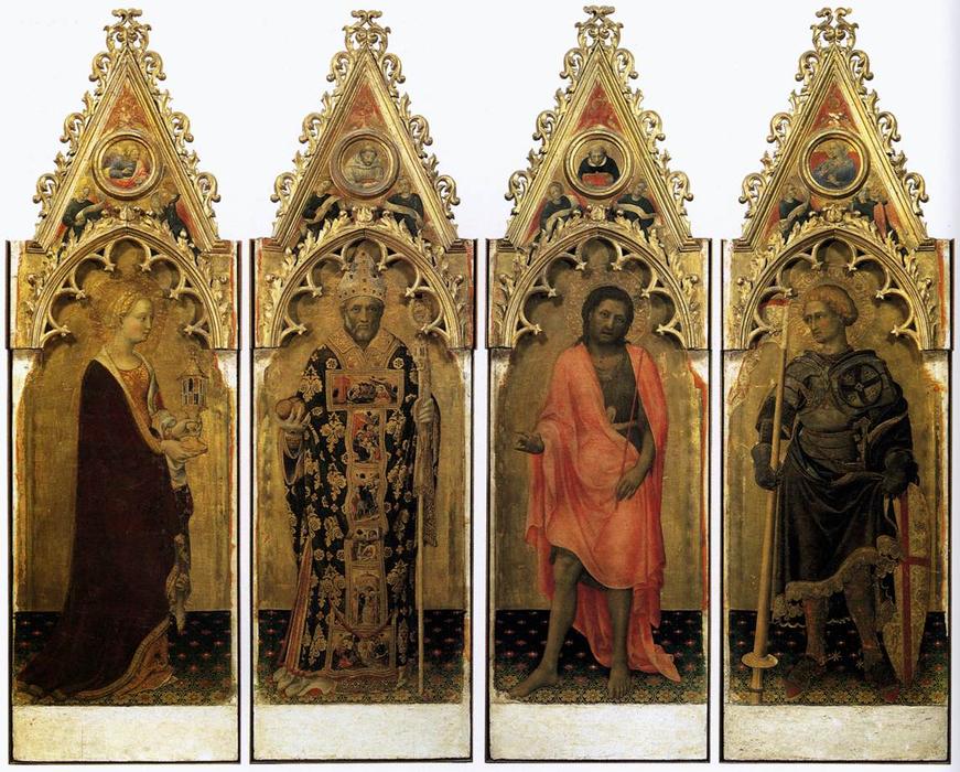 Wikioo.org – La Enciclopedia de las Bellas Artes - Pintura, Obras de arte de Gentile Da Fabriano - Quaratesi Políptico: cuatro santos