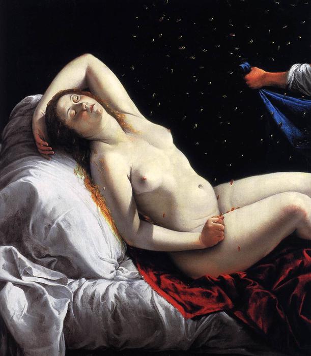 Wikioo.org – L'Enciclopedia delle Belle Arti - Pittura, Opere di Artemisia Gentileschi - Danae particolare