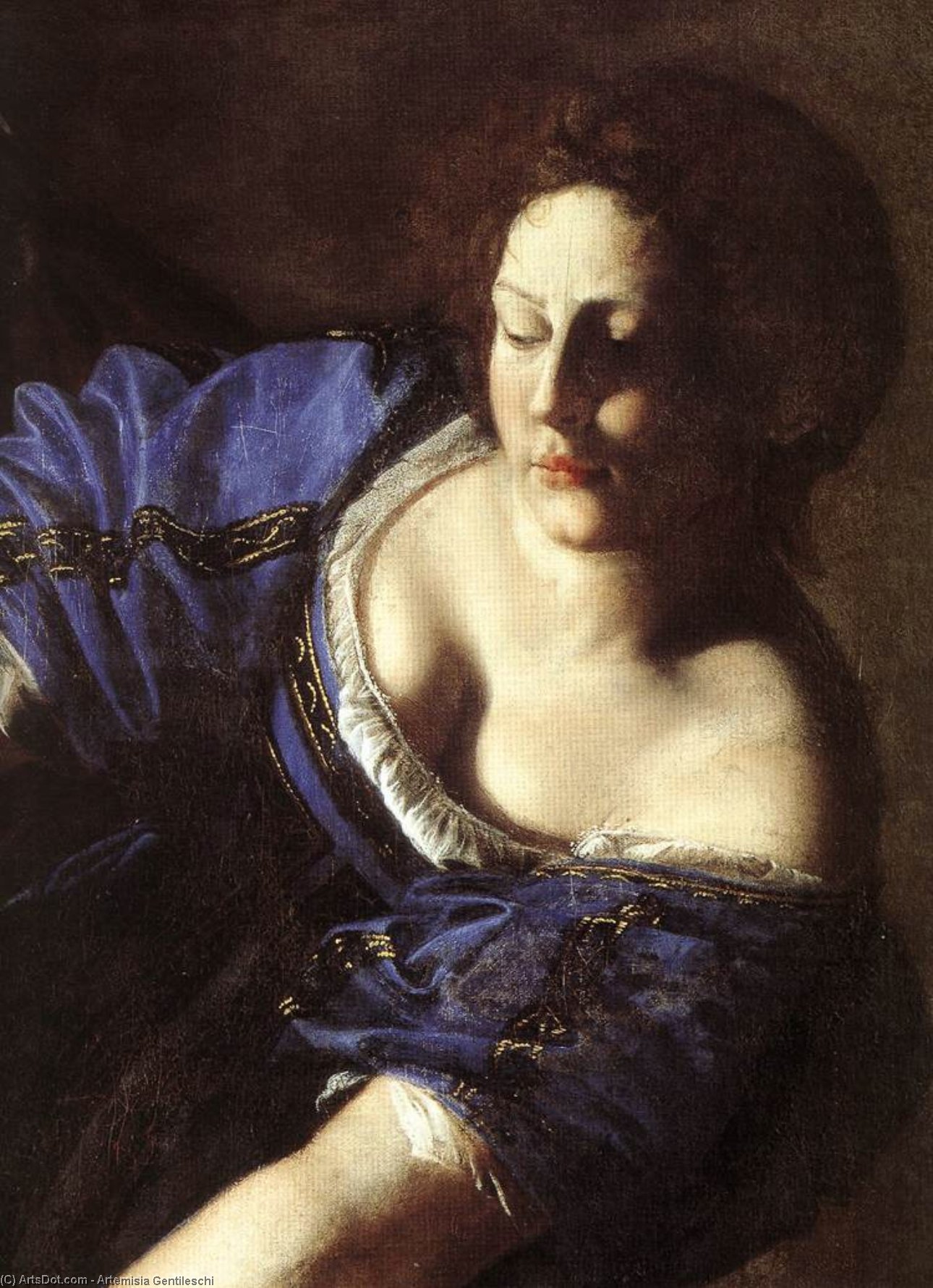 WikiOO.org - Enciklopedija dailės - Tapyba, meno kuriniai Artemisia Gentileschi - Judith Beheading Holofernes (detail)