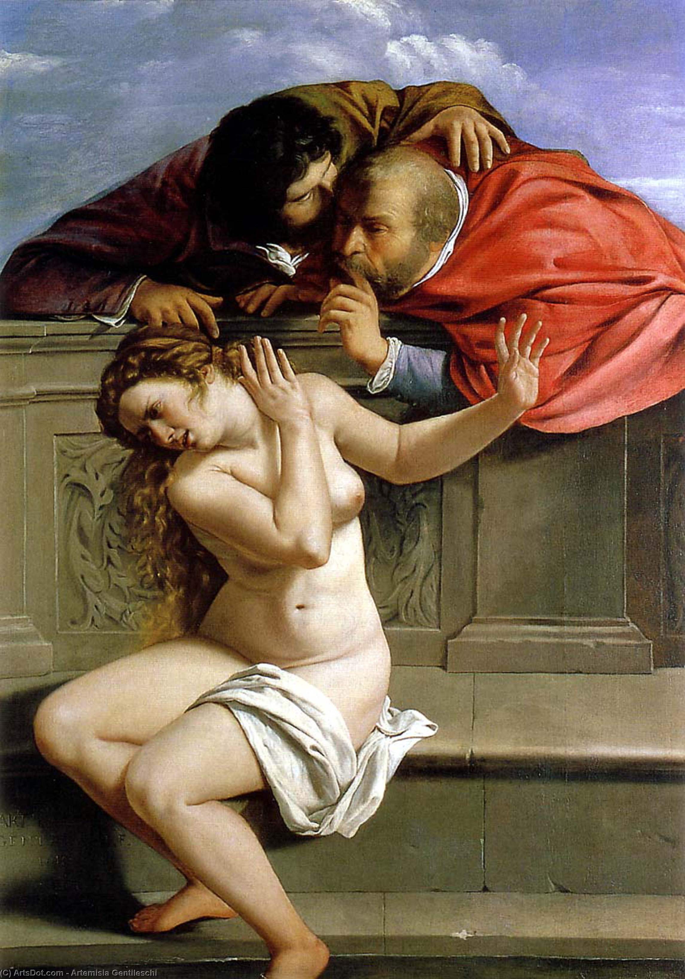 WikiOO.org - Enciclopédia das Belas Artes - Pintura, Arte por Artemisia Gentileschi - Susanna and the Elders