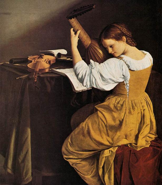 Wikioo.org - The Encyclopedia of Fine Arts - Painting, Artwork by Orazio Gentileschi - Lute Player
