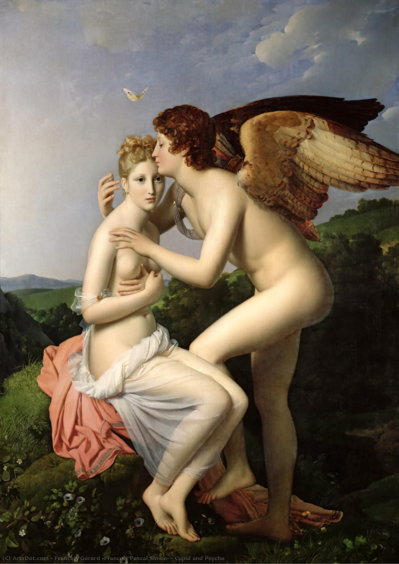 Wikioo.org - The Encyclopedia of Fine Arts - Painting, Artwork by François Gérard (François Pascal Simon) - Cupid and Psyche