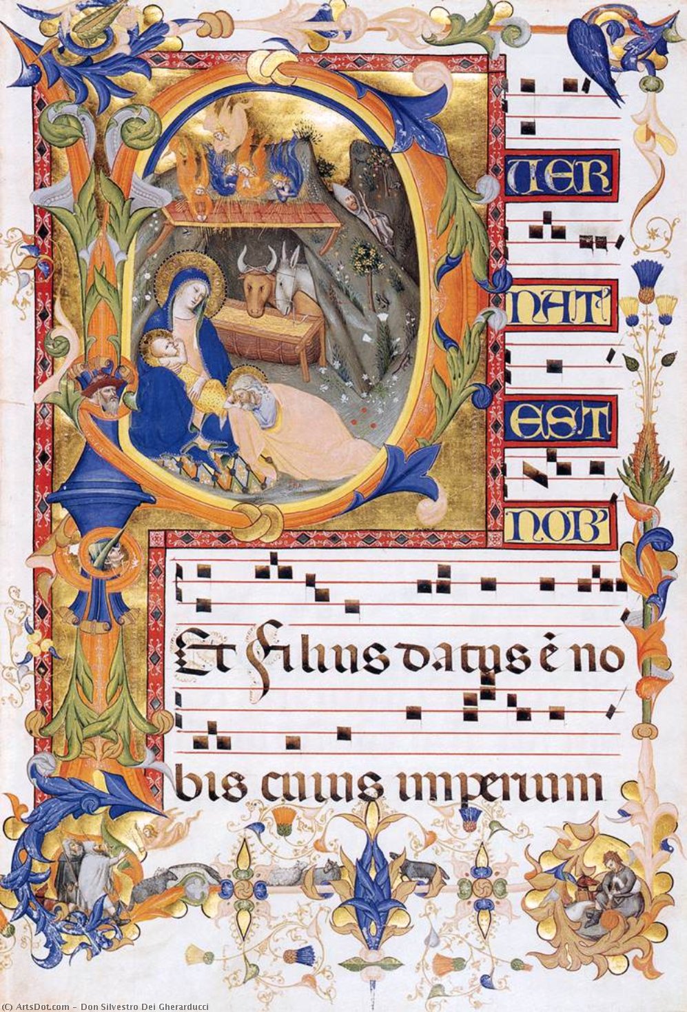 WikiOO.org - Enciklopedija dailės - Tapyba, meno kuriniai Don Silvestro Dei Gherarducci - Gradual 1 for San Michele a Murano (Folio 38v)