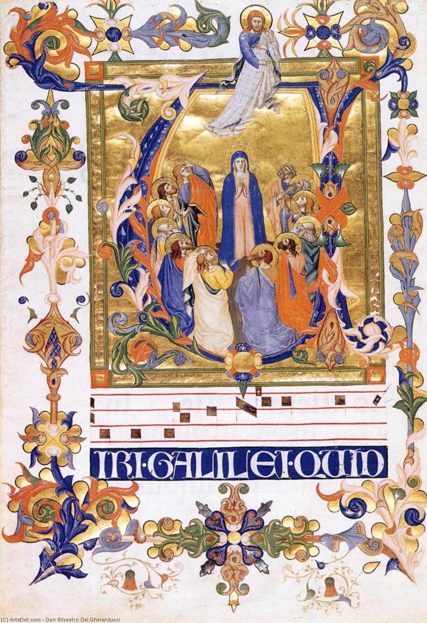 WikiOO.org - אנציקלופדיה לאמנויות יפות - ציור, יצירות אמנות Don Silvestro Dei Gherarducci - Gradual 2 for San Michele a Murano (Folio 44)