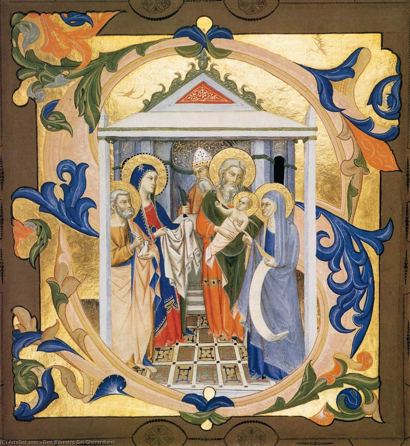 Wikioo.org - The Encyclopedia of Fine Arts - Painting, Artwork by Don Silvestro Dei Gherarducci - Gradual from Santa Maria degli Angeli (Folio 32v)