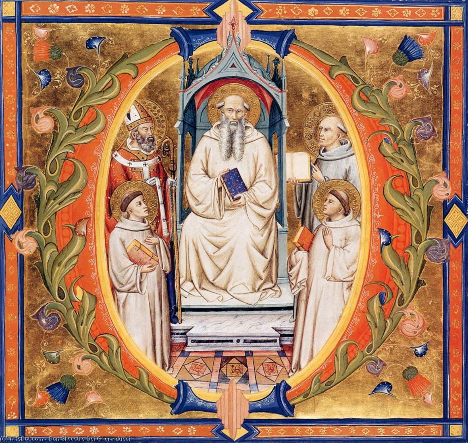 Wikioo.org - Bách khoa toàn thư về mỹ thuật - Vẽ tranh, Tác phẩm nghệ thuật Don Silvestro Dei Gherarducci - Gradual from Santa Maria degli Angeli (Folio 90)