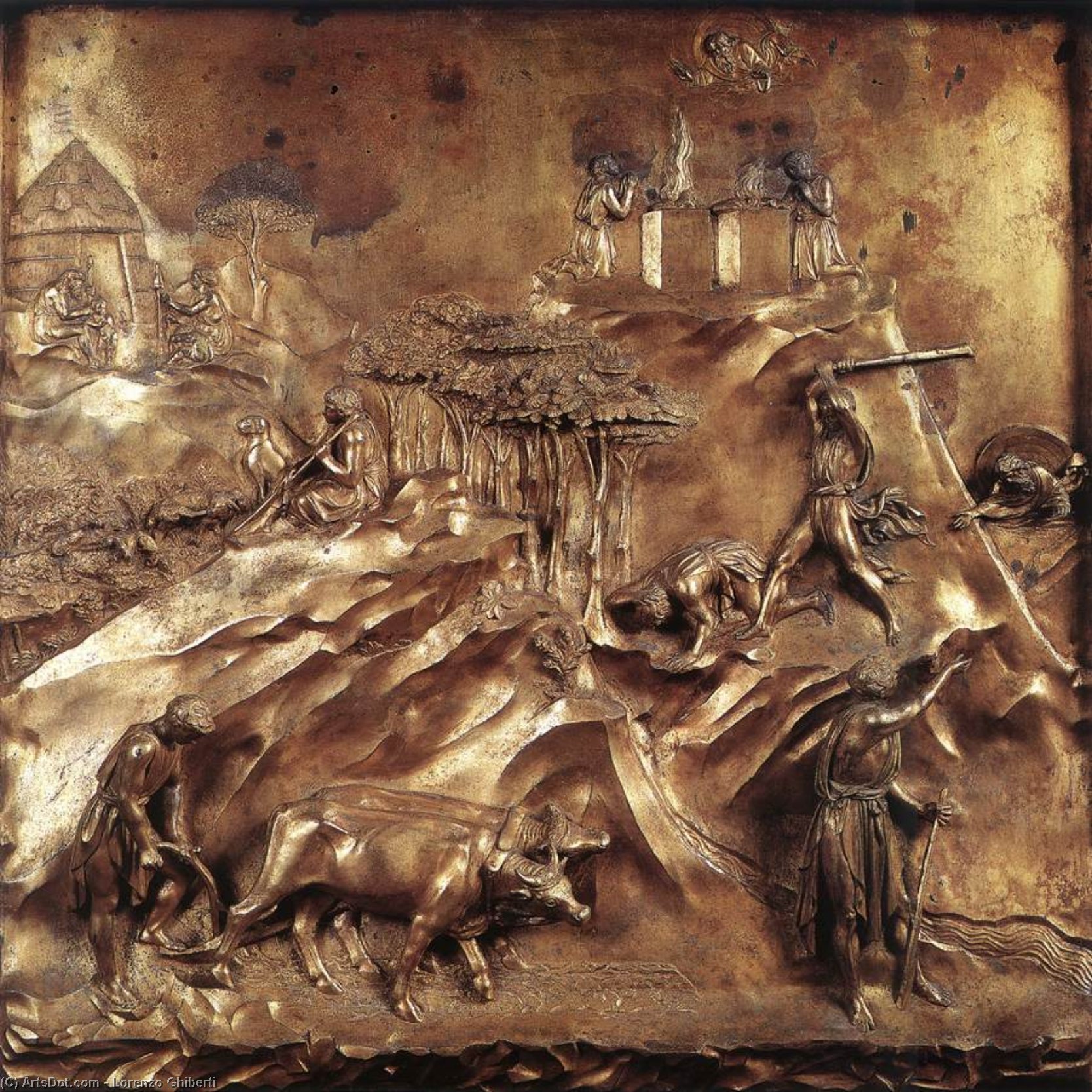 WikiOO.org - אנציקלופדיה לאמנויות יפות - ציור, יצירות אמנות Lorenzo Ghiberti - Cain and Abel