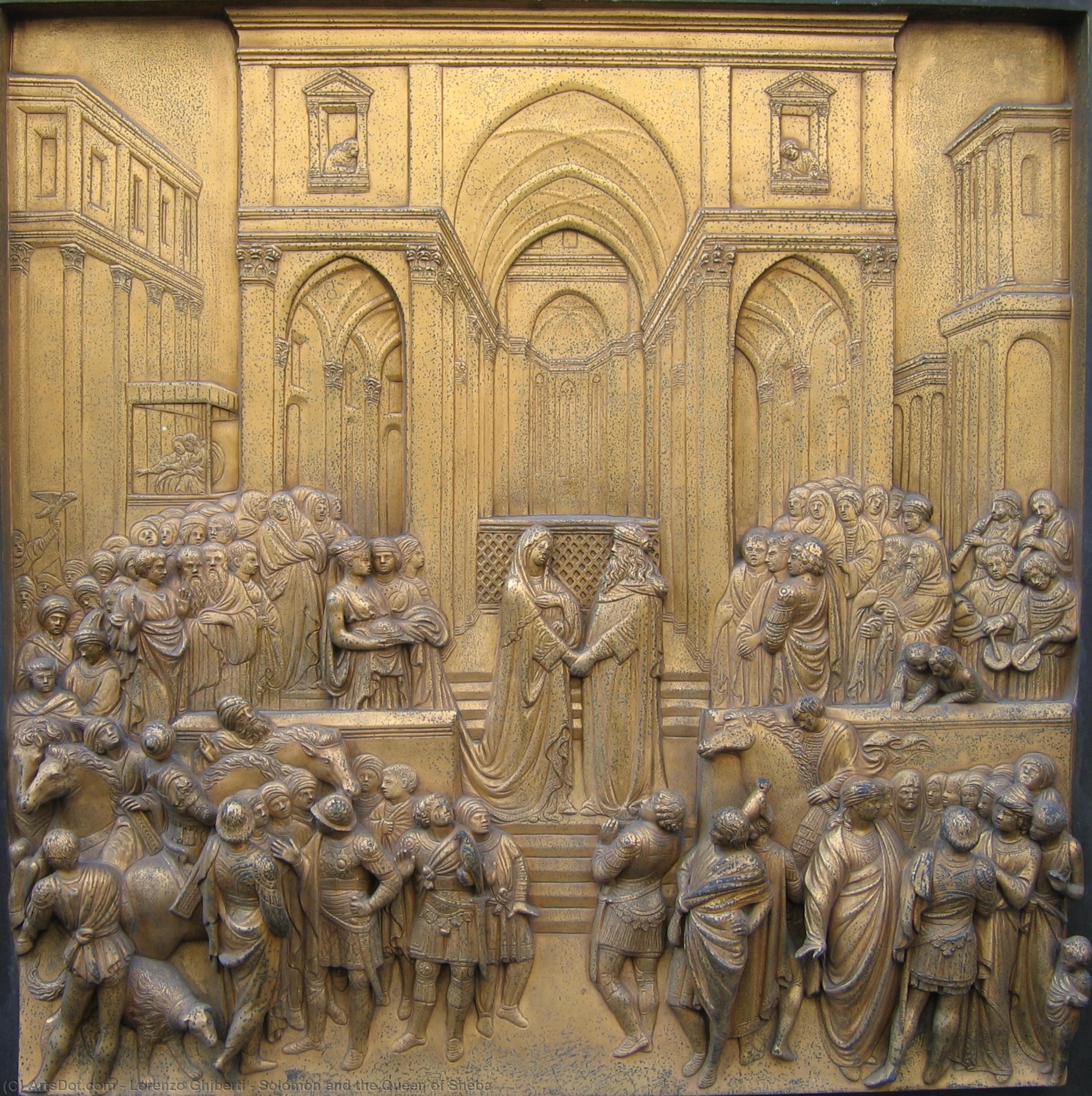 Wikioo.org - สารานุกรมวิจิตรศิลป์ - จิตรกรรม Lorenzo Ghiberti - Solomon and the Queen of Sheba